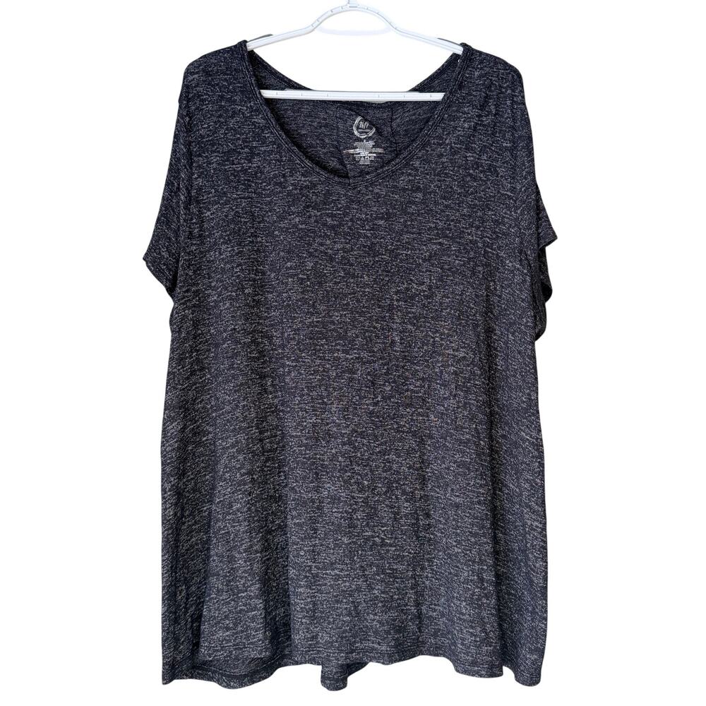 Maurices Heathered Black Short Sleeve Tee with Back Tie Detail Women’s Size 2XL